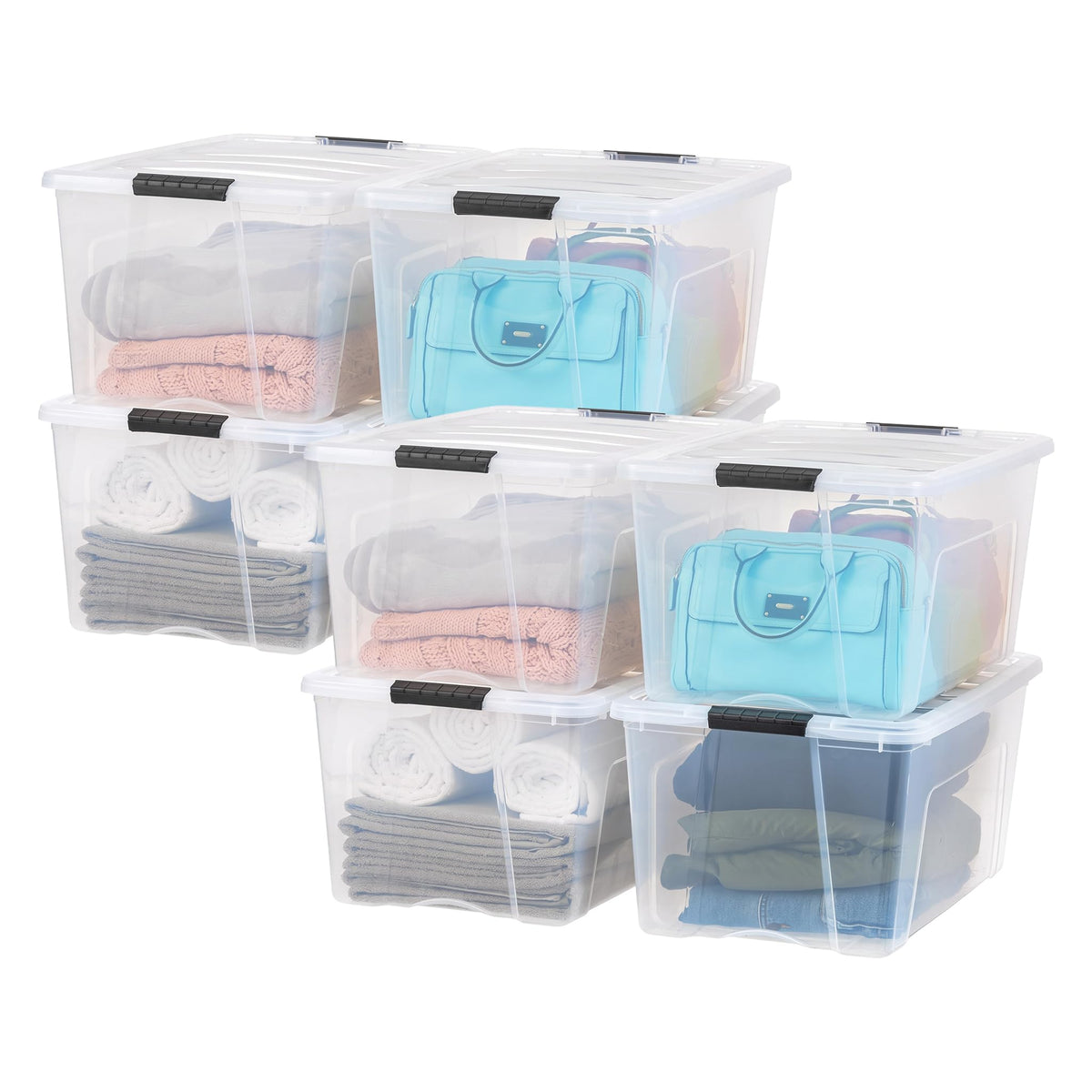 IRIS USA 4-Pack 72 Quart Storage Bins with Lids, Clear