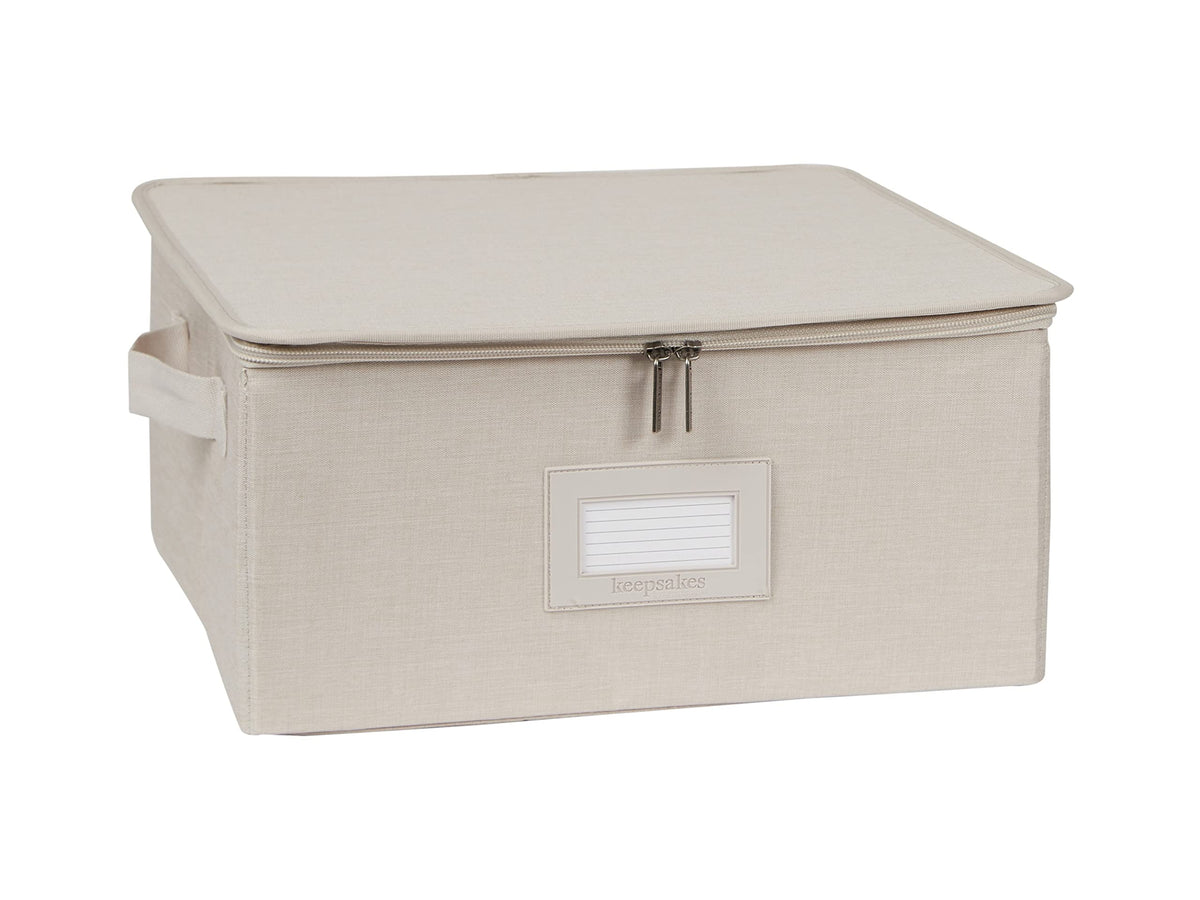 Covermates Dish Storage Box Set, 8"W x 8"D x 7"H, Red Heather