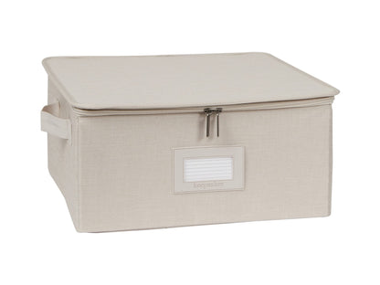 Covermates Dish Storage Box Set, 8"W x 8"D x 7"H, Red Heather
