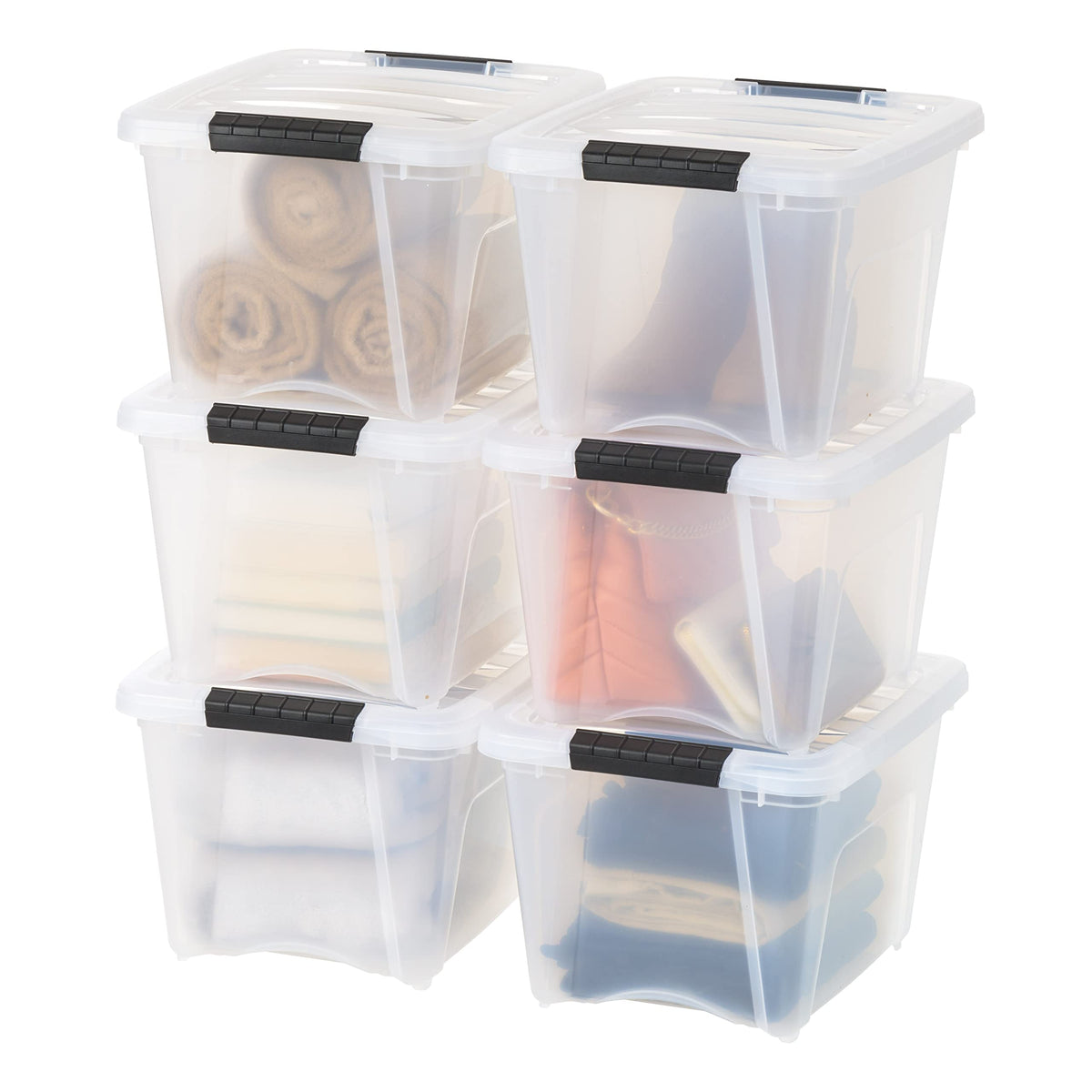 IRIS USA 4-Pack 32 Quart Storage Bins with Lids, Clear