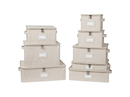 Covermates Dish Storage Box Set, 8"W x 8"D x 7"H, Red Heather