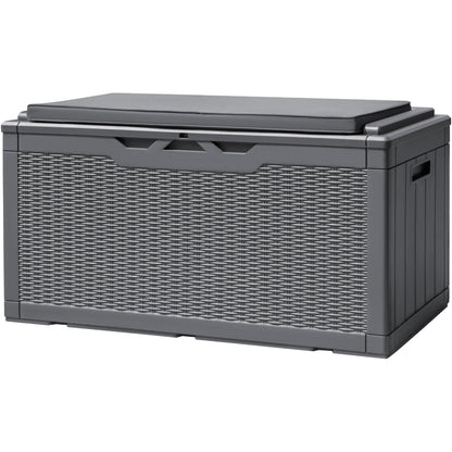 Devoko 120 Gallon Deck Box Resin Outdoor Storage Box Waterproof