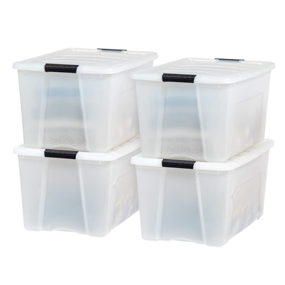 IRIS USA 6-Pack 72 Quart Storage Bins with Lids, Clear
