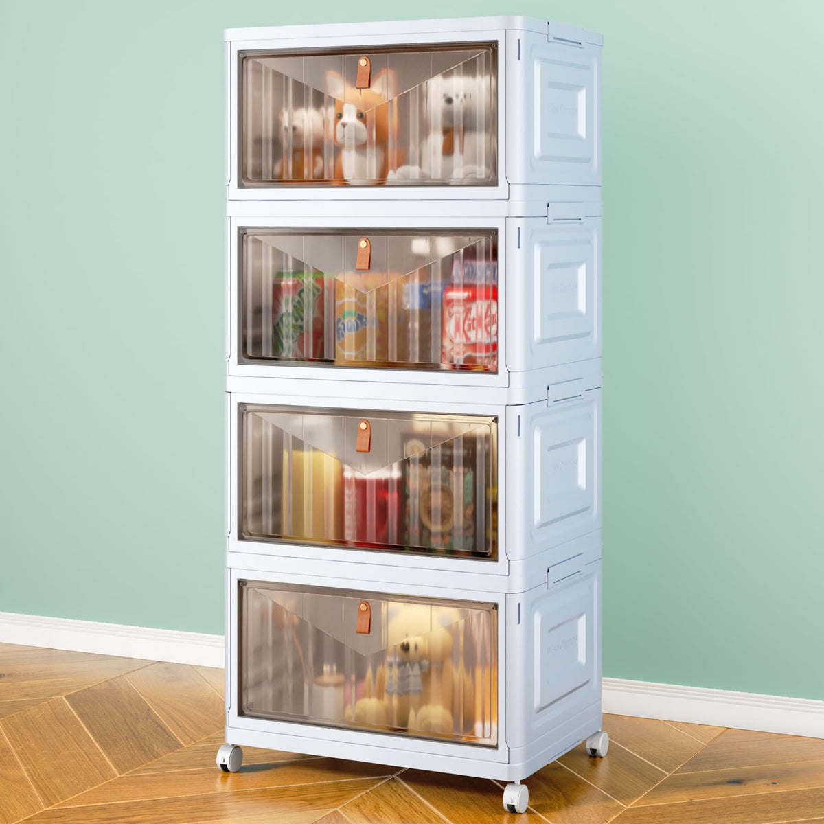 Wise Oannes Closet Organizers and storage with Wheels, 23QT White