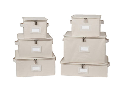Covermates Dish Storage Box Set, 8"W x 8"D x 7"H, Red Heather