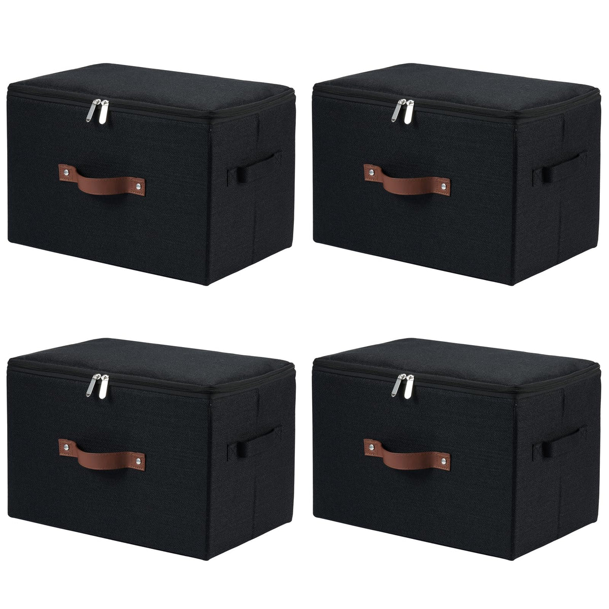 Storage Bins with Zipper Lids Decorative Lidded Baskets Boxes