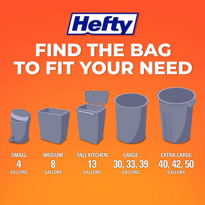 Hefty 4 Gallon Small Trash Bags, White, Fabuloso Lavender Scent, 52ct