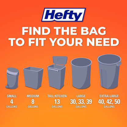 Hefty 8 Gallon Medium Trash Bags, White, Fabuloso Lavender Scent, 26ct