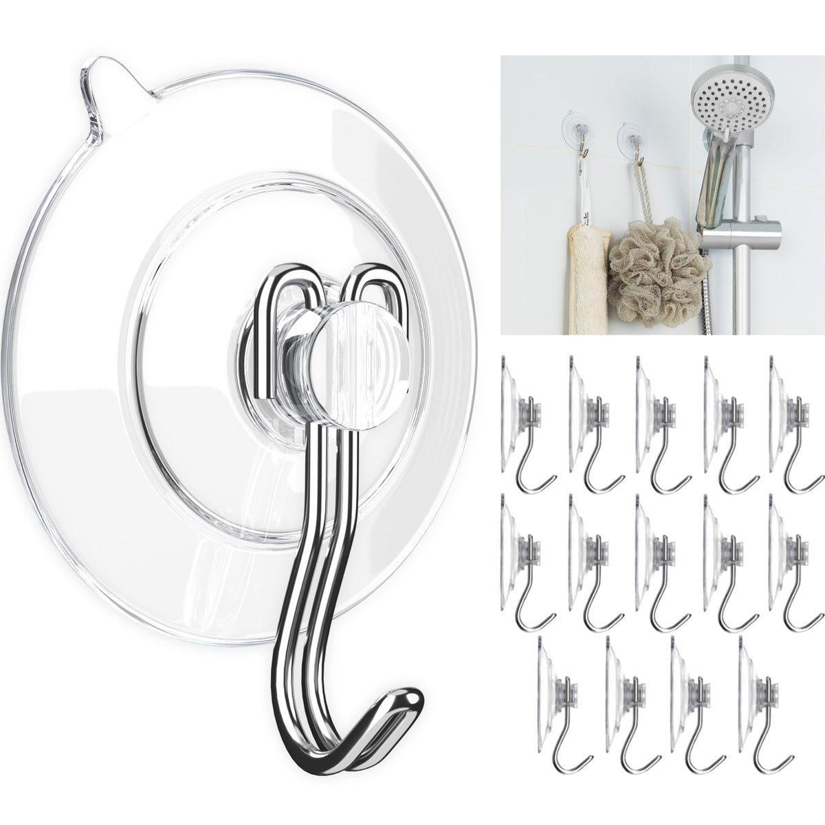 GLUIT Adhesive Wall Hooks for Hanging Heavy Duty No Drill, 22 lbs, 20 pcs