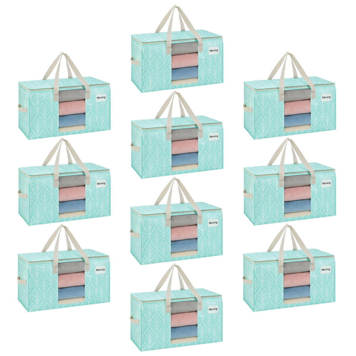 VENO Moving Bags, Storage Bags, Wide Open Top, Clear, 4 Pack