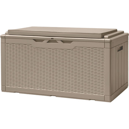 Devoko 120 Gallon Deck Box Resin Outdoor Storage Box Waterproof