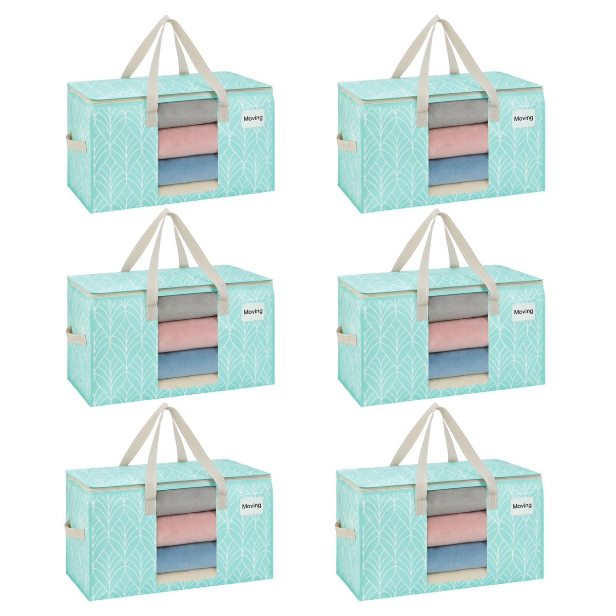 VENO Moving Bags, Storage Bags, Wide Open Top, Clear, 4 Pack