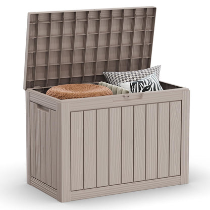 36 Gallon Outdoor Deck Box, Lockable Waterproof Outdoor Storage Boxes For Garden Tools,Indoor Cushions,Accessories Outside Storage Resin Weatherproof Container(Black)