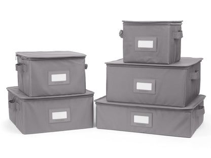 Covermates Dish Storage Box Set, 8"W x 8"D x 7"H, Red Heather