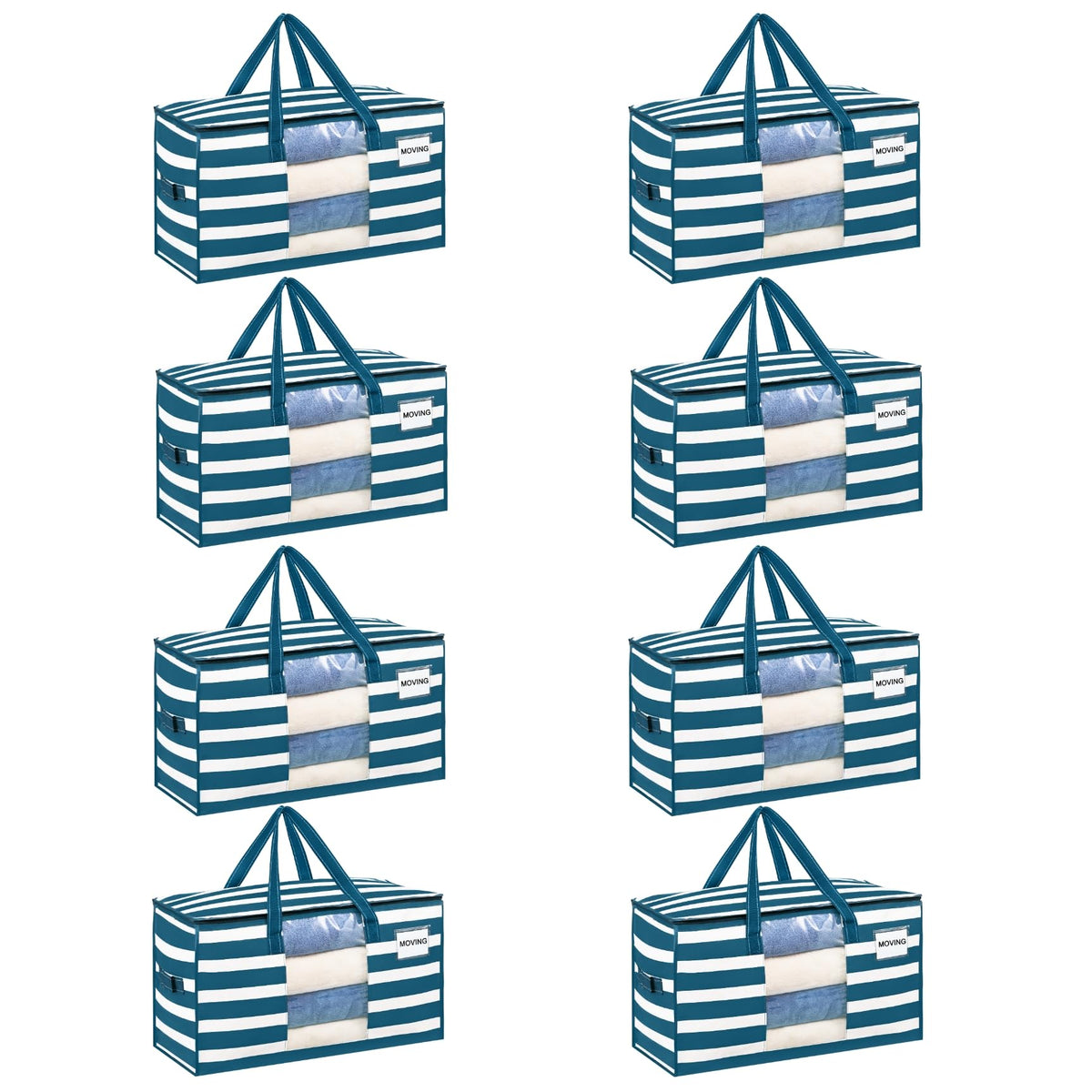 VENO Moving Bags, Storage Bags, Wide Open Top, Clear, 4 Pack