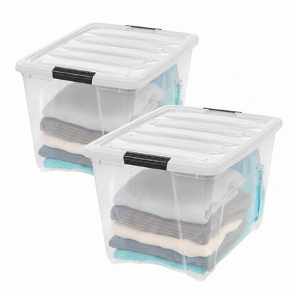 IRIS USA 6-Pack 72 Quart Storage Bins with Lids, Clear