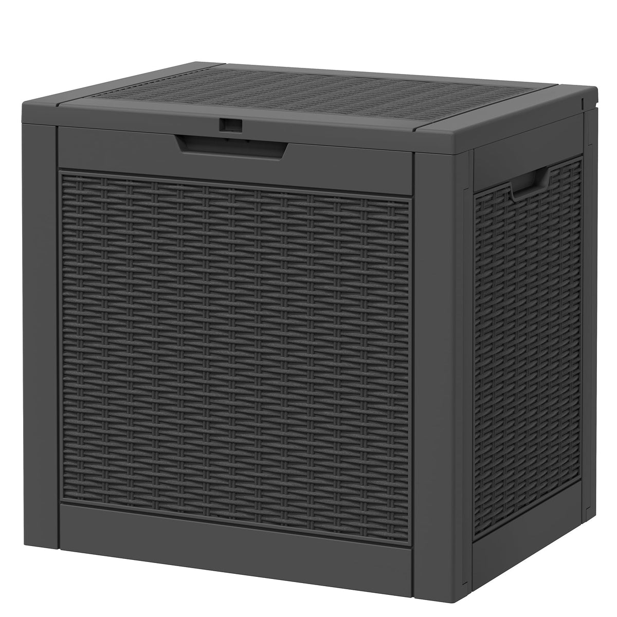 33 Gal Outdoor Storage Box Waterproof Lockable,Deck Box, Charcoal Black