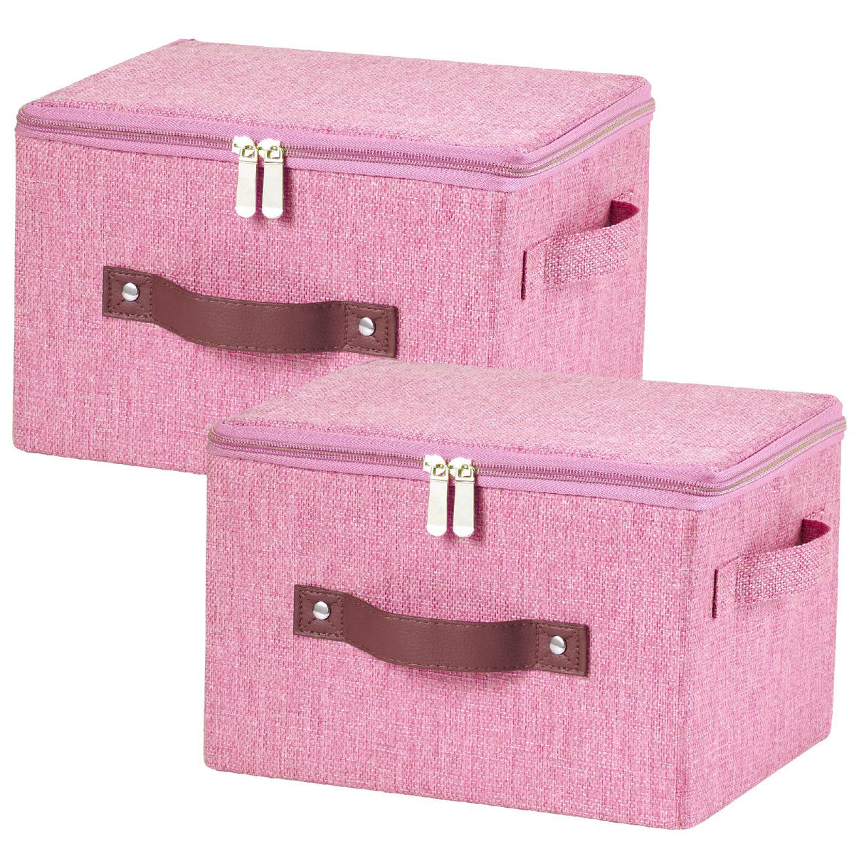 Storage Bins with Zipper Lids Decorative Lidded Baskets Boxes