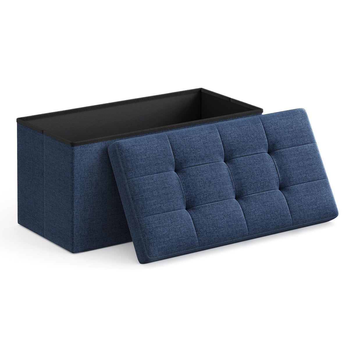 SONGMICS 30 Inches Folding Storage Ottoman Bench, Load 660 lb
