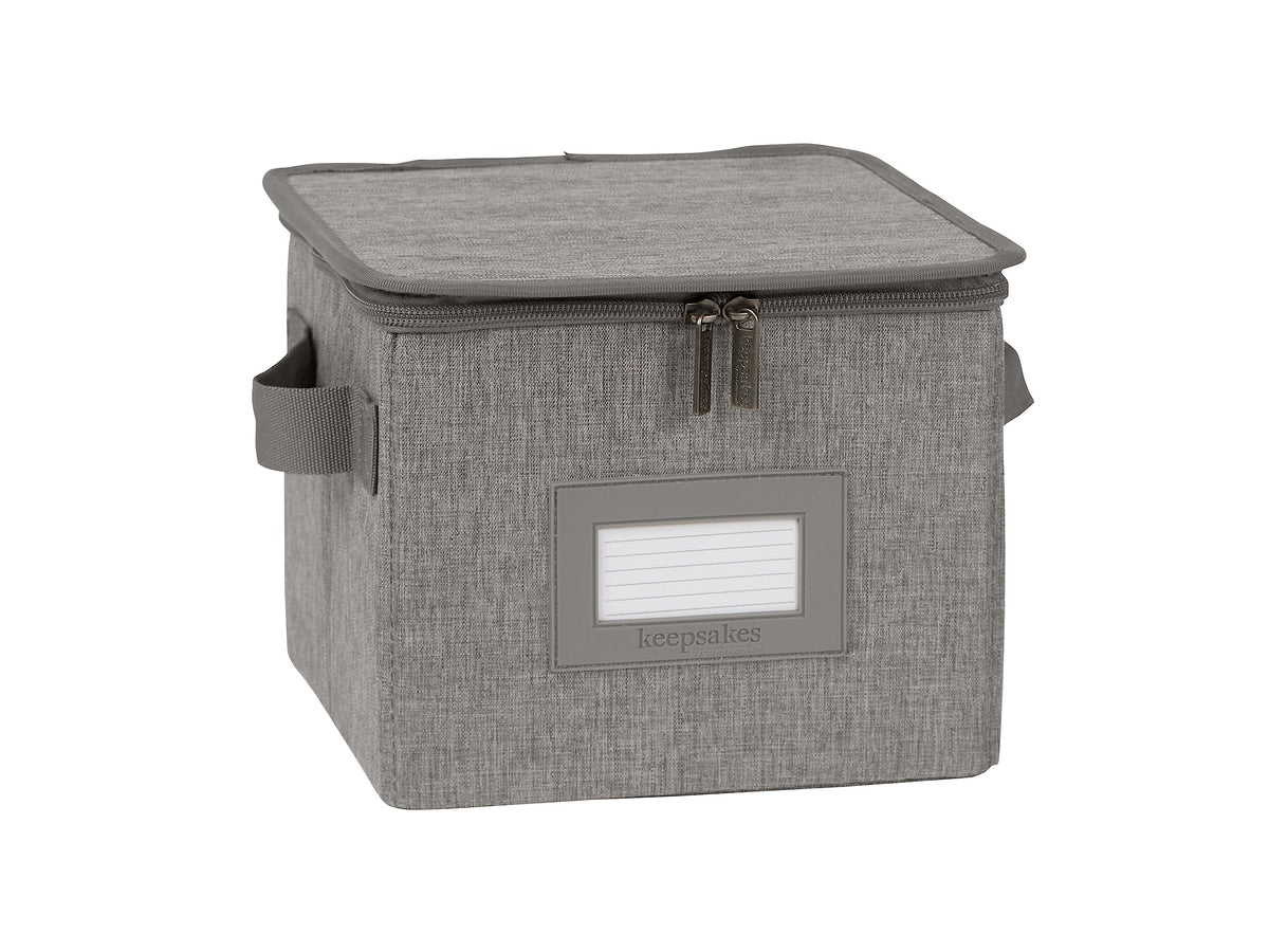 Covermates Dish Storage Box Set, 8"W x 8"D x 7"H, Red Heather