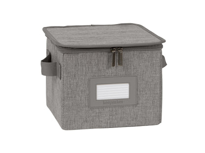 Covermates Dish Storage Box Set, 8"W x 8"D x 7"H, Red Heather