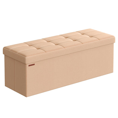 SONGMICS 30 Inches Folding Storage Ottoman Bench, Load 660 lb