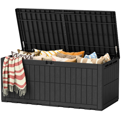 Devoko 120 Gallon Deck Box Resin Outdoor Storage Box Waterproof