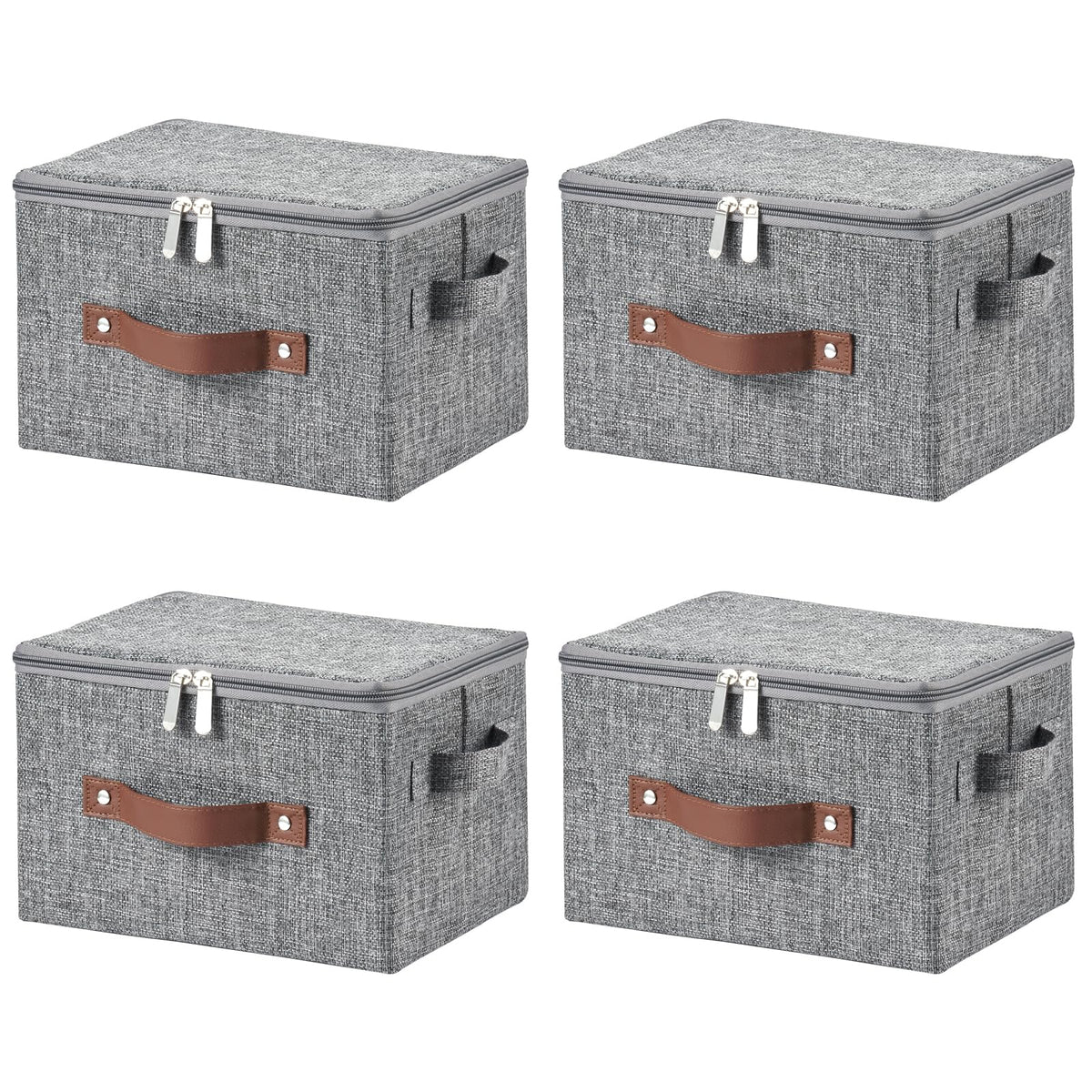 Storage Bins with Zipper Lids Decorative Lidded Baskets Boxes