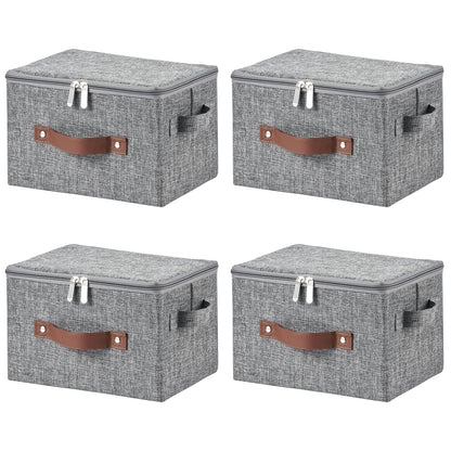 Storage Bins with Zipper Lids Decorative Lidded Baskets Boxes