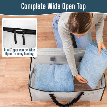 VENO Moving Bags, Storage Bags, Wide Open Top, Clear, 4 Pack