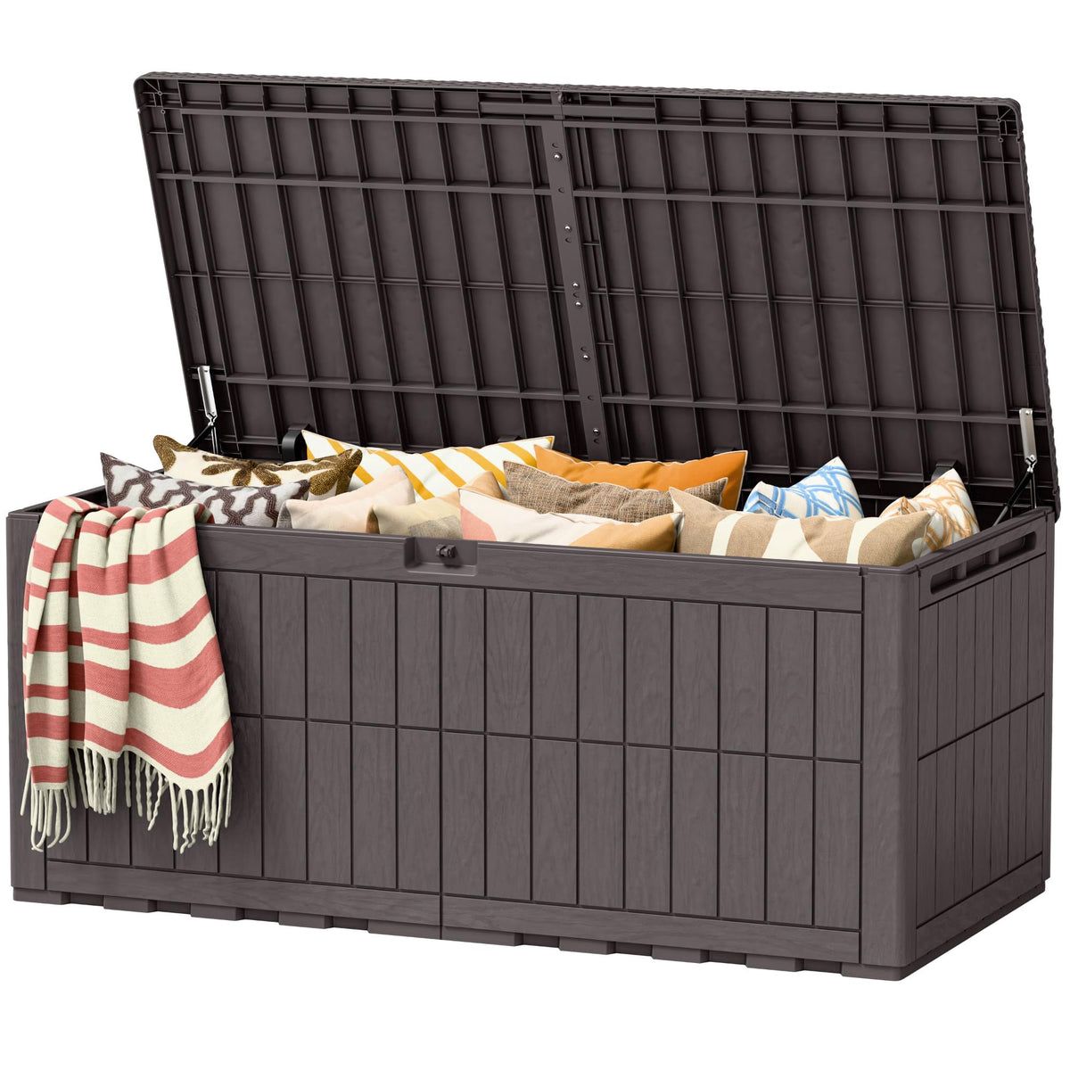 Devoko 120 Gallon Deck Box Resin Outdoor Storage Box Waterproof