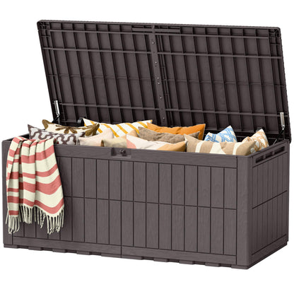 Devoko 120 Gallon Deck Box Resin Outdoor Storage Box Waterproof