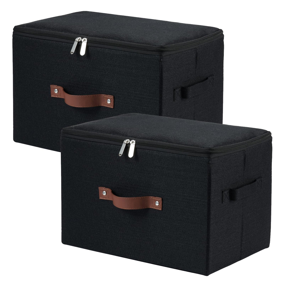 Storage Bins with Zipper Lids Decorative Lidded Baskets Boxes