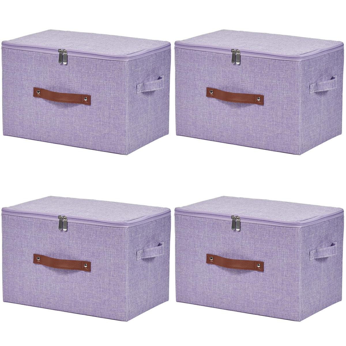 Storage Bins with Zipper Lids Decorative Lidded Baskets Boxes
