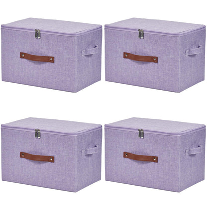 Storage Bins with Zipper Lids Decorative Lidded Baskets Boxes