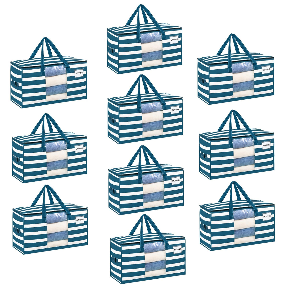 VENO Moving Bags, Storage Bags, Wide Open Top, Clear, 4 Pack