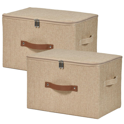 Storage Bins with Zipper Lids Decorative Lidded Baskets Boxes