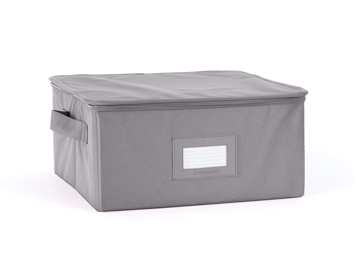 Covermates Dish Storage Box Set, 8"W x 8"D x 7"H, Red Heather