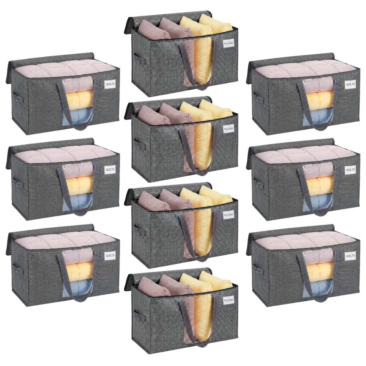 VENO Moving Bags, Storage Bags, Wide Open Top, Clear, 4 Pack