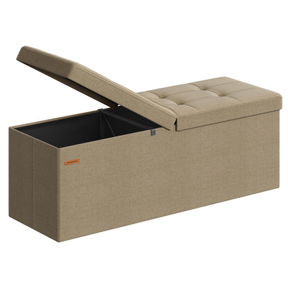 SONGMICS 30 Inches Folding Storage Ottoman Bench, Load 660 lb