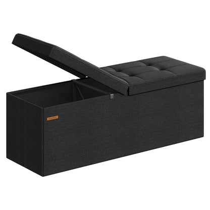 SONGMICS 30 Inches Folding Storage Ottoman Bench, Load 660 lb