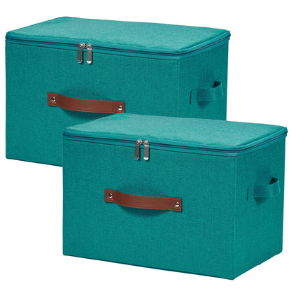 Storage Bins with Zipper Lids Decorative Lidded Baskets Boxes