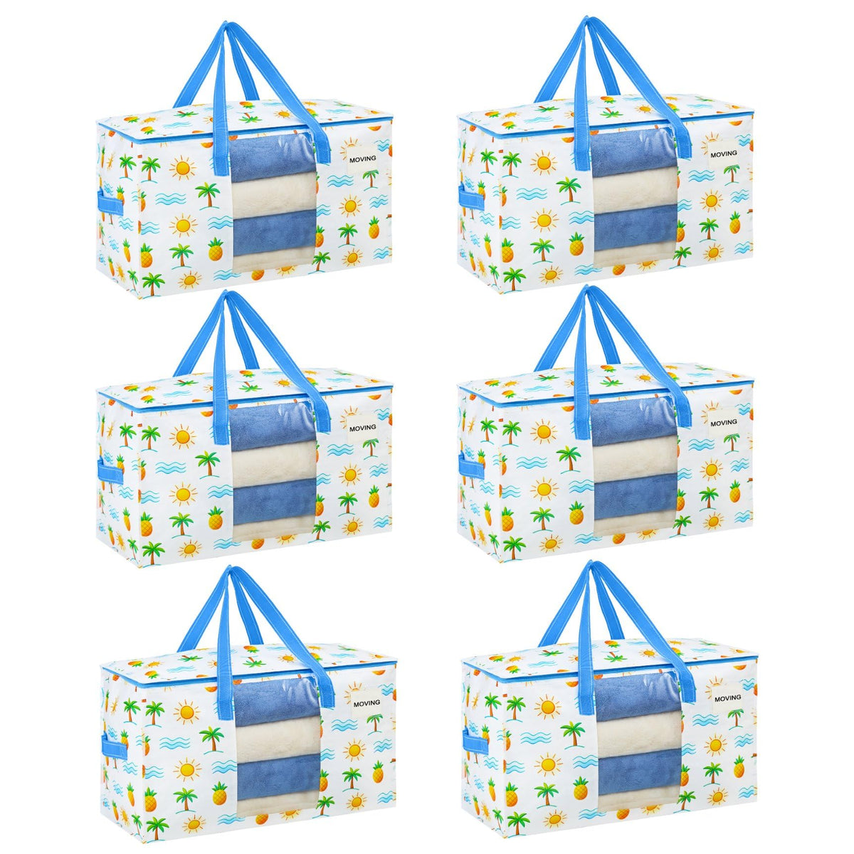 VENO Moving Bags, Storage Bags, Wide Open Top, Clear, 4 Pack