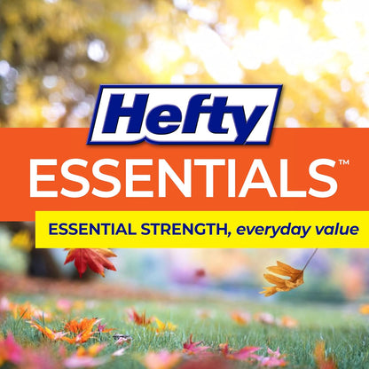 Hefty Essentials Extra Large 39 Gallon Trash Bags, Black, Unscented, 40ct