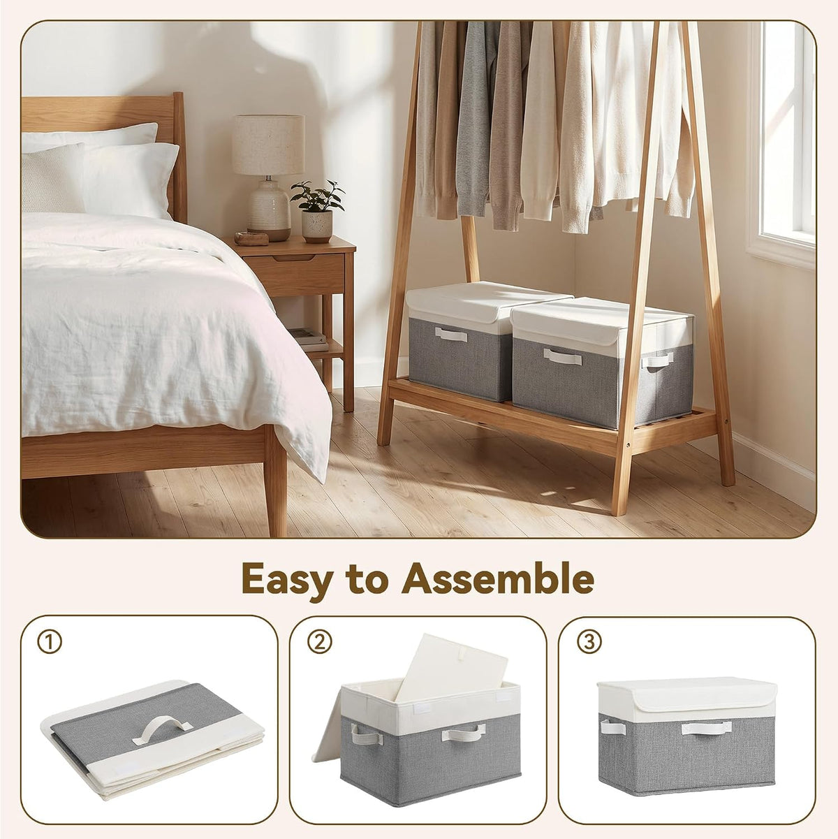 GRANNY SAYS Memory Keepsake Storage Box, Fabric Storage Bins with Lids