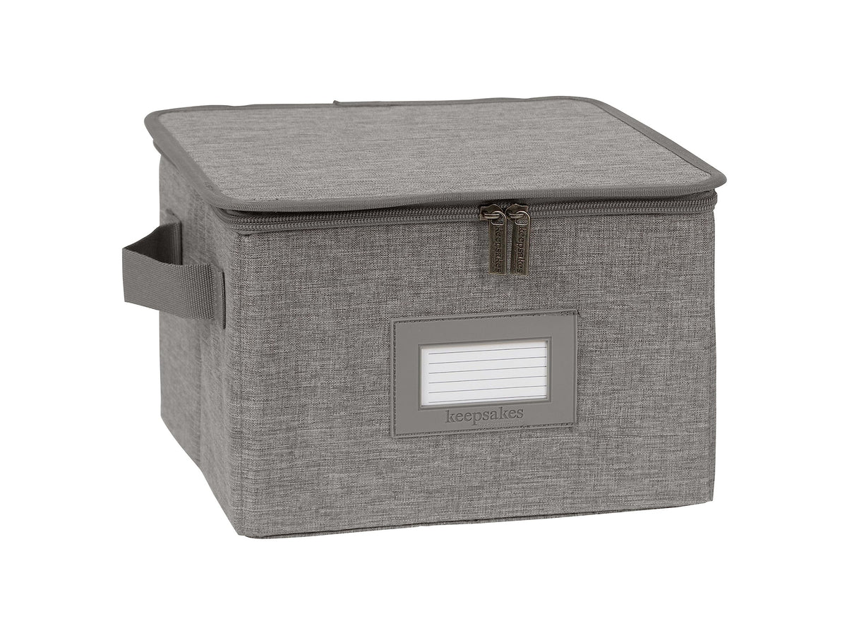 Covermates Dish Storage Box Set, 8"W x 8"D x 7"H, Red Heather