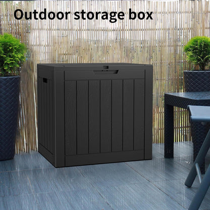 36 Gallon Outdoor Deck Box, Lockable Waterproof Outdoor Storage Boxes For Garden Tools,Indoor Cushions,Accessories Outside Storage Resin Weatherproof Container(Black)