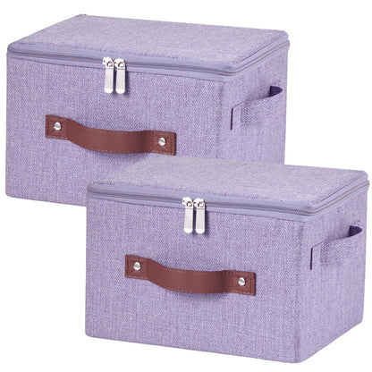 Storage Bins with Zipper Lids Decorative Lidded Baskets Boxes