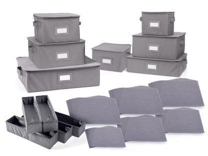 Covermates Dish Storage Box Set, 8"W x 8"D x 7"H, Red Heather