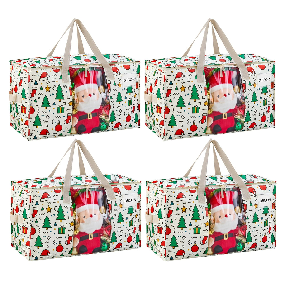 VENO Moving Bags, Storage Bags, Wide Open Top, Clear, 4 Pack